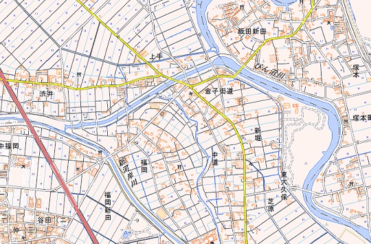金子街道　地図
